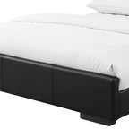 Cadre de lit King en simili-cuir noir