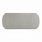 Table à manger, piédestal double, bois blanc cassé