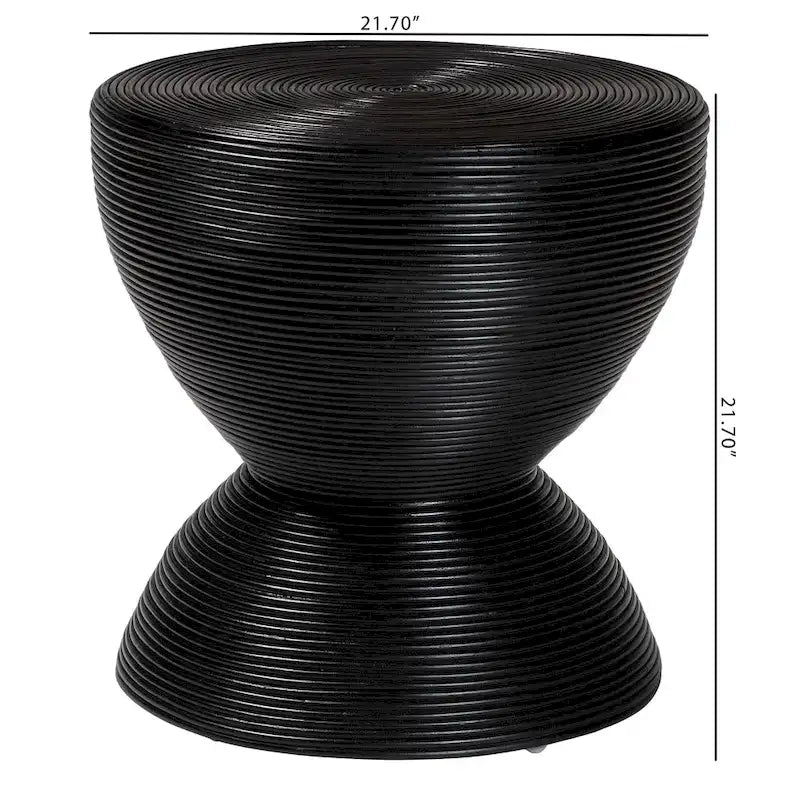 Table d'appoint Tokyo en rotin naturel stratifié - Table sablier