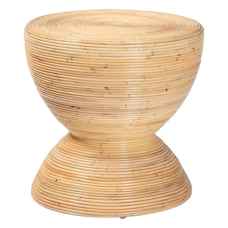 Table d'appoint Tokyo en rotin naturel stratifié - Table sablier