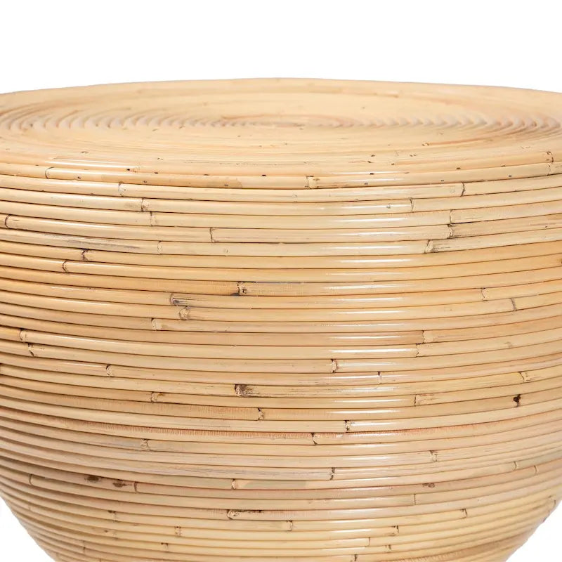 Table d'appoint Tokyo en rotin naturel stratifié - Table sablier