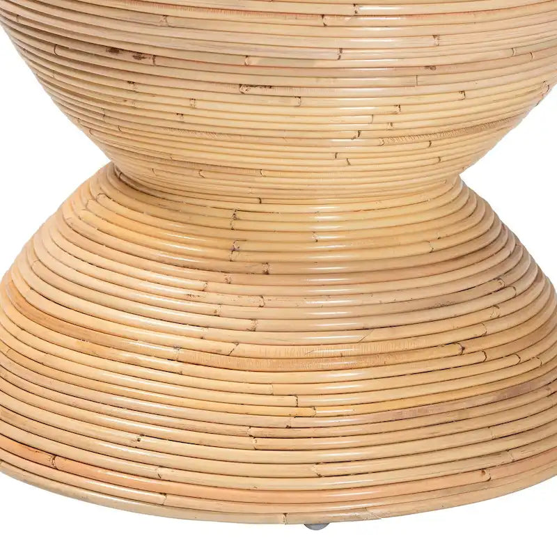 Table d'appoint Tokyo en rotin naturel stratifié - Table sablier