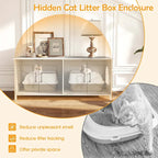 Meuble cache litière double pour 2 chats en bois