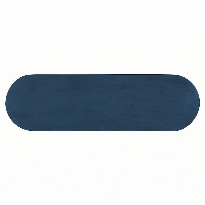 Console de table d'entrée en rotin de style rustique, bleu marine