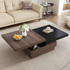Table basse moderne à plateau pivotant à 2 niveaux