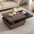 Table basse moderne à plateau pivotant à 2 niveaux