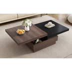 Table basse moderne à plateau pivotant à 2 niveaux