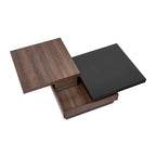 Table basse moderne à plateau pivotant à 2 niveaux