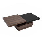 Table basse moderne à plateau pivotant à 2 niveaux