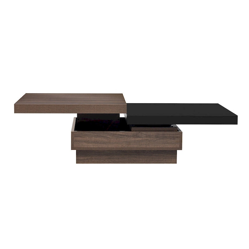 Table basse moderne à plateau pivotant à 2 niveaux