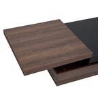Table basse moderne à plateau pivotant à 2 niveaux