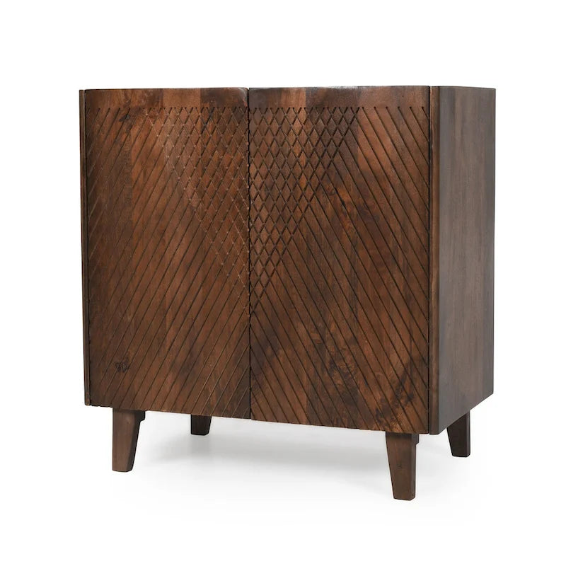 Meuble d'appoint en bois avec rangement et étagère réglable pour salle à manger
