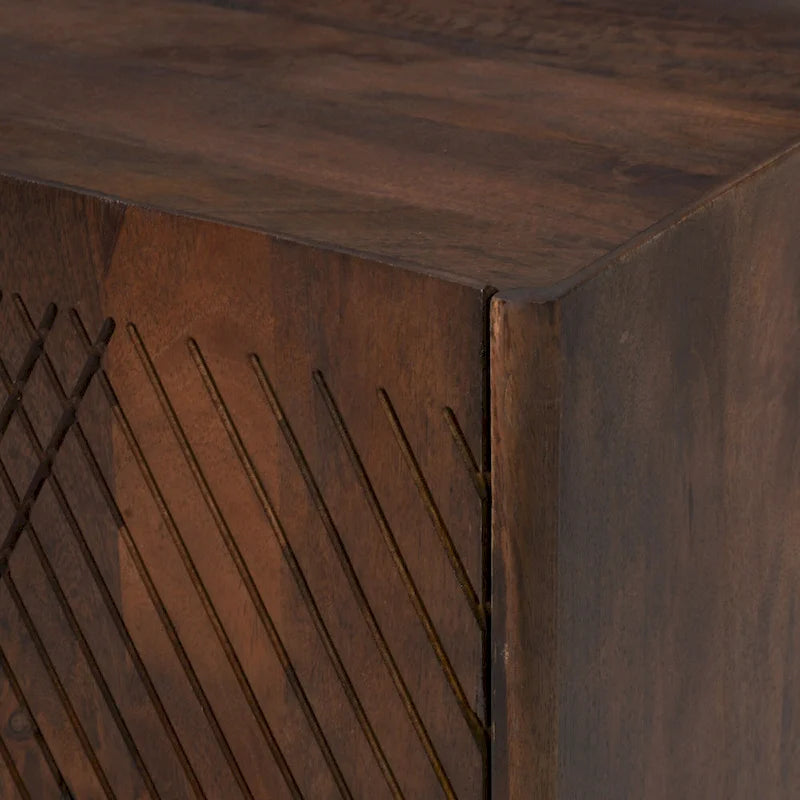 Meuble d'appoint en bois avec rangement et étagère réglable pour salle à manger