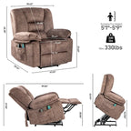 Fauteuil inclinable releveur électrique moderne, canapé de massage individuel avec chauffage lombaire