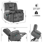 Fauteuil inclinable releveur électrique moderne, canapé de massage individuel avec chauffage lombaire