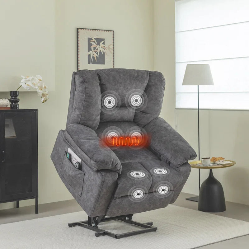 Fauteuil inclinable releveur électrique moderne, canapé de massage individuel avec chauffage lombaire