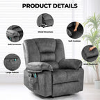 Fauteuil inclinable releveur électrique moderne, canapé de massage individuel avec chauffage lombaire