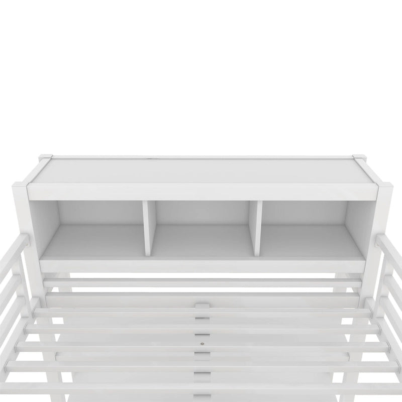 Lit mezzanine tout-en-un en métal avec bureau en L et armoire, pour chambres à coucher