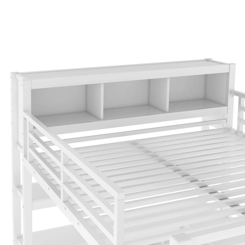 Lit mezzanine tout-en-un en métal avec bureau en L et armoire, pour chambres à coucher