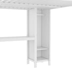 Lit mezzanine tout-en-un en métal avec bureau en L et armoire, pour chambres à coucher