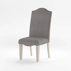 Chaises de salle à manger antiques en tissu gris