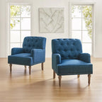Fauteuil d'appoint rembourré traditionnel avec dossier capitonné