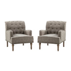 Fauteuil d'appoint rembourré traditionnel avec dossier capitonné