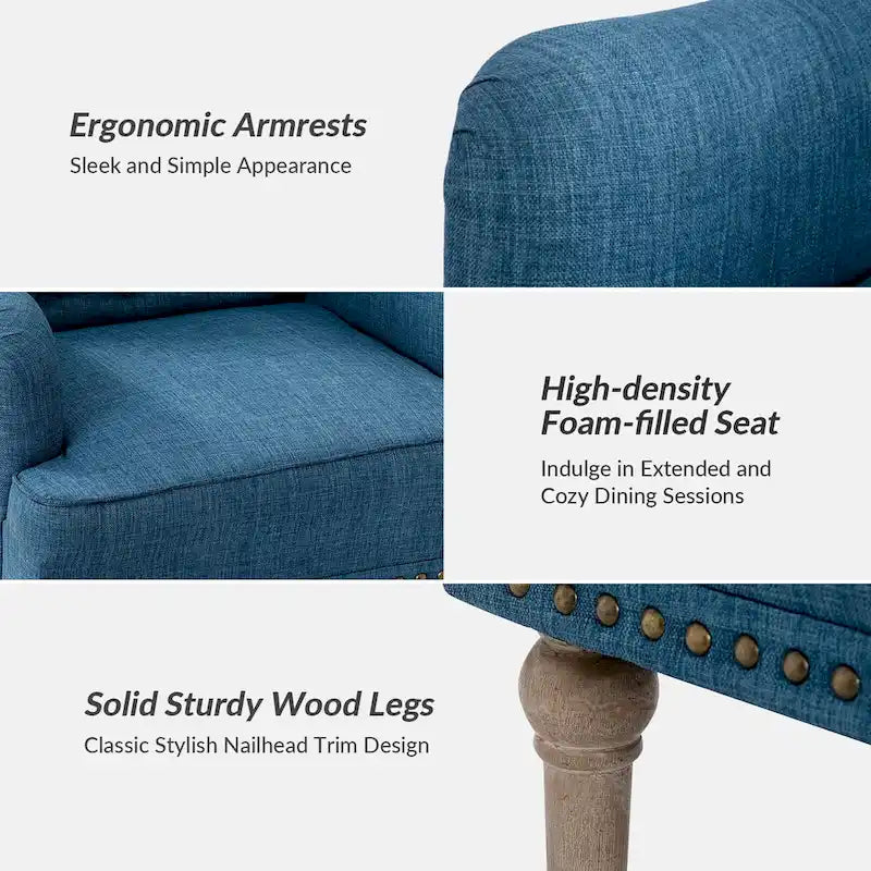 Fauteuil d'appoint rembourré traditionnel avec dossier capitonné