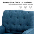 Fauteuil d'appoint rembourré traditionnel avec dossier capitonné