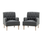 Fauteuil d'appoint rembourré traditionnel avec dossier capitonné