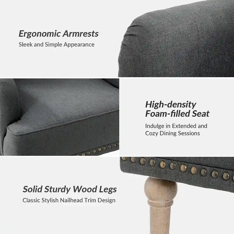 Fauteuil d'appoint rembourré traditionnel avec dossier capitonné