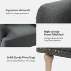 Fauteuil d'appoint rembourré traditionnel avec dossier capitonné