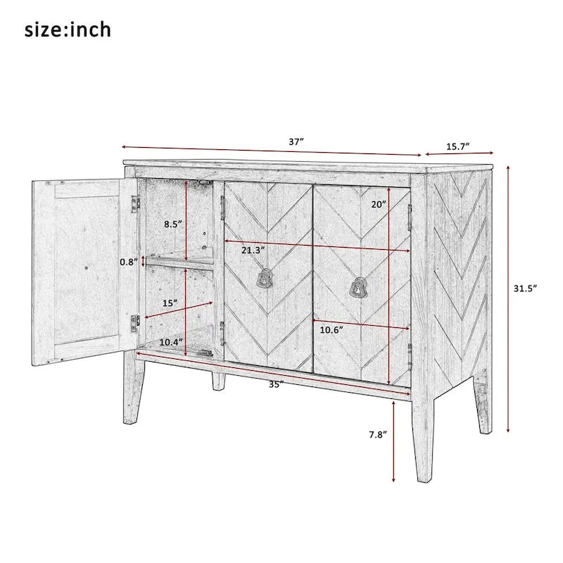 Meuble de rangement d'appoint avec étagère réglable