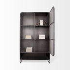 Vitrine en Métal Poli Brun Foncé avec Portes Grillagées