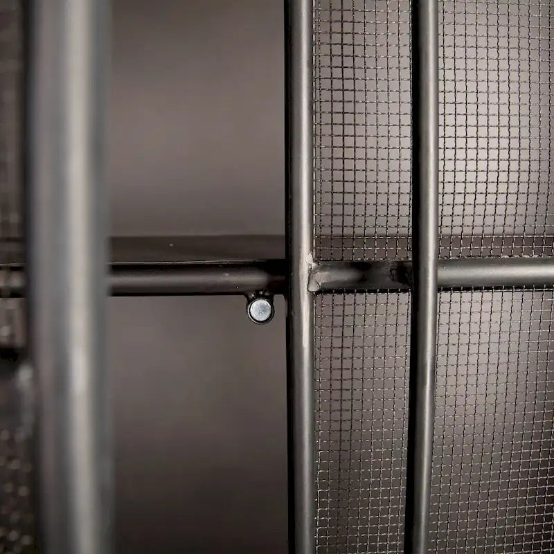 Vitrine en Métal Poli Brun Foncé avec Portes Grillagées