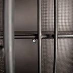 Vitrine en Métal Poli Brun Foncé avec Portes Grillagées