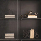 Vitrine en Métal Poli Brun Foncé avec Portes Grillagées