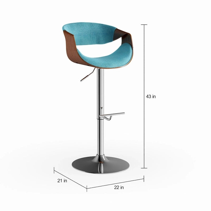 Tabouret de bar réglable en noyer, style moderne du milieu du siècle
