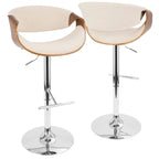 Tabouret de bar réglable en noyer, style moderne du milieu du siècle