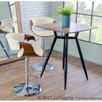 Tabouret de bar réglable en noyer, style moderne du milieu du siècle