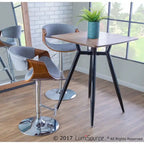 Tabouret de bar réglable en noyer, style moderne du milieu du siècle