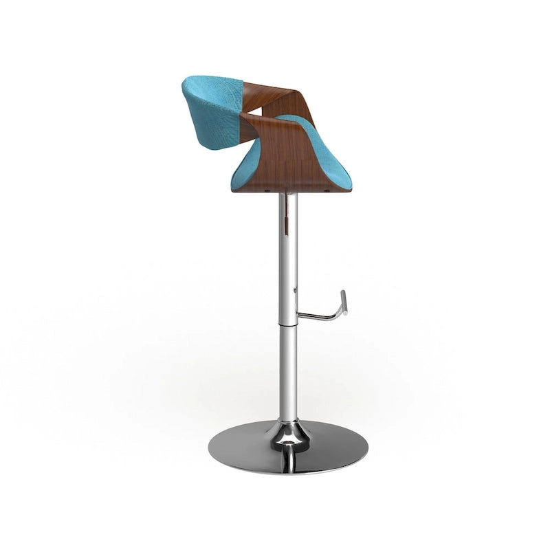 Tabouret de bar réglable en noyer, style moderne du milieu du siècle