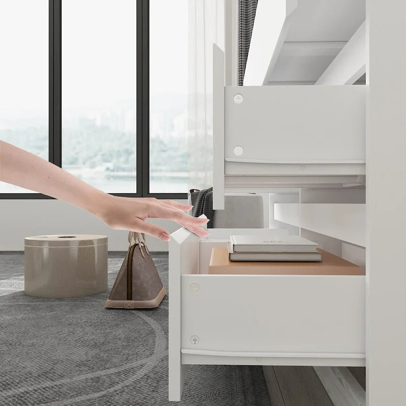 Coiffeuse et bureau rotatifs à domicile Commode à 6 tiroirs Meuble de maquillage