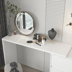 Coiffeuse et bureau rotatifs à domicile Commode à 6 tiroirs Meuble de maquillage