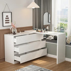 Coiffeuse et bureau rotatifs à domicile Commode à 6 tiroirs Meuble de maquillage