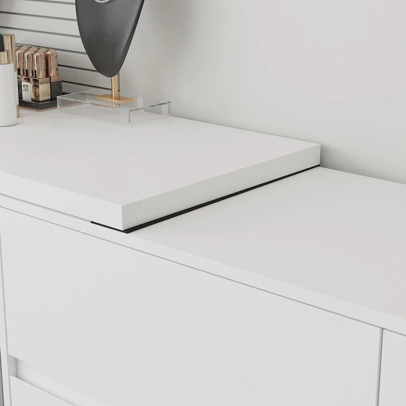 Coiffeuse et bureau rotatifs à domicile Commode à 6 tiroirs Meuble de maquillage