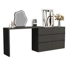Coiffeuse et bureau rotatifs à domicile Commode à 6 tiroirs Meuble de maquillage
