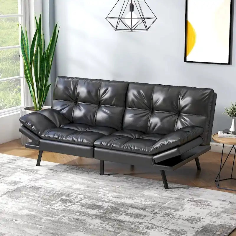 Canapé Futon, Canapé Convertible Pliable en Mousse à Mémoire de Forme, Lit de Repos