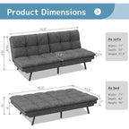 Canapé Futon, Canapé Convertible Pliable en Mousse à Mémoire de Forme, Lit de Repos