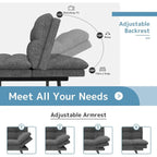 Canapé Futon, Canapé Convertible Pliable en Mousse à Mémoire de Forme, Lit de Repos
